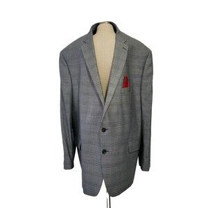 Polo Ralph Lauren Blue Label Men’s Plaid Wool/Silk Blazer Sz 56R Made in Canada